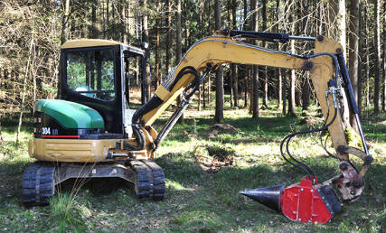 Cat 304 mit Langholzspalter