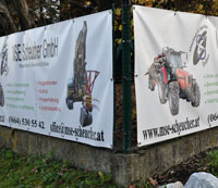 Firmensitz Banner vor dem Haus von MSE Scheucher GmbH in Lieboch